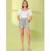 imageAllegra K Womens Summer Beach Shorts Casual Elastic Waist Floral ShortsBlue