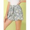 imageAllegra K Womens Summer Beach Shorts Casual Elastic Waist Floral ShortsBlue