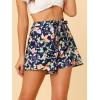 imageAllegra K Womens Summer Beach Shorts Casual Elastic Waist Floral ShortsDark Blue