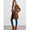 imageAllegra K Womens Trench Coats Single Breasted Long Outerwear Winter CoatDark Brown