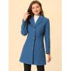 imageAllegra K Womens Trench Coats Single Breasted Long Outerwear Winter CoatDusty Blue