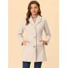 imageAllegra K Womens Trench Coats Single Breasted Long Outerwear Winter CoatGream White