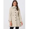 imageAllegra K Womens Winter Classic Outwear Overcoat with Pockets Single Breasted Pea CoatBeige
