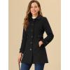 imageAllegra K Womens Winter Classic Outwear Overcoat with Pockets Single Breasted Pea CoatBlack