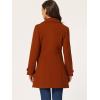 imageAllegra K Womens Winter Classic Outwear Overcoat with Pockets Single Breasted Pea CoatBrick Red