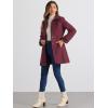 imageAllegra K Womens Winter Classic Outwear Overcoat with Pockets Single Breasted Pea CoatBurgundy