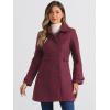 imageAllegra K Womens Winter Classic Outwear Overcoat with Pockets Single Breasted Pea CoatBurgundy