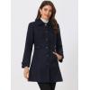 imageAllegra K Womens Winter Classic Outwear Overcoat with Pockets Single Breasted Pea CoatDark Blue