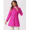 imageAllegra K Womens Winter Classic Outwear Overcoat with Pockets Single Breasted Pea CoatHot Pink