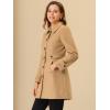 imageAllegra K Womens Winter Classic Outwear Overcoat with Pockets Single Breasted Pea CoatKhaki