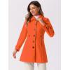 imageAllegra K Womens Winter Classic Outwear Overcoat with Pockets Single Breasted Pea CoatOrange