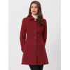 imageAllegra K Womens Winter Classic Outwear Overcoat with Pockets Single Breasted Pea CoatRed