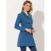 imageAllegra K Womens Winter Coat Elegant Notched Lapel Double Breasted Trench CoatBlue Gray