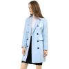 imageAllegra K Womens Winter Coat Elegant Notched Lapel Double Breasted Trench CoatBlues
