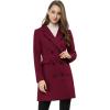 imageAllegra K Womens Winter Coat Elegant Notched Lapel Double Breasted Trench CoatBurgundy