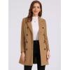imageAllegra K Womens Winter Coat Elegant Notched Lapel Double Breasted Trench CoatCamel