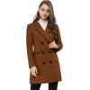 imageAllegra K Womens Winter Coat Elegant Notched Lapel Double Breasted Trench CoatDark Brown