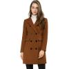 imageAllegra K Womens Winter Coat Elegant Notched Lapel Double Breasted Trench CoatDark Brown