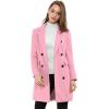imageAllegra K Womens Winter Coat Elegant Notched Lapel Double Breasted Trench CoatDusty Pink