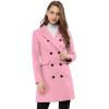 imageAllegra K Womens Winter Coat Elegant Notched Lapel Double Breasted Trench CoatDusty Pink