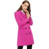 imageAllegra K Womens Winter Coat Elegant Notched Lapel Double Breasted Trench CoatFuchsia