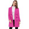 imageAllegra K Womens Winter Coat Elegant Notched Lapel Double Breasted Trench CoatFuchsia