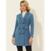 imageAllegra K Womens Winter Coat Elegant Notched Lapel Double Breasted Trench CoatGrey Blue
