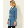 imageAllegra K Womens Winter Coat Elegant Notched Lapel Double Breasted Trench CoatGrey Blue