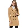 imageAllegra K Womens Winter Coat Elegant Notched Lapel Double Breasted Trench CoatKhaki