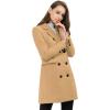 imageAllegra K Womens Winter Coat Elegant Notched Lapel Double Breasted Trench CoatKhaki