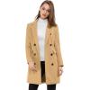 imageAllegra K Womens Winter Coat Elegant Notched Lapel Double Breasted Trench CoatKhaki