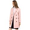 imageAllegra K Womens Winter Coat Elegant Notched Lapel Double Breasted Trench CoatPink