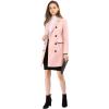 imageAllegra K Womens Winter Coat Elegant Notched Lapel Double Breasted Trench CoatPink