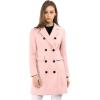 imageAllegra K Womens Winter Coat Elegant Notched Lapel Double Breasted Trench CoatPink
