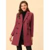 imageAllegra K Womens Winter Coat Elegant Notched Lapel Double Breasted Trench CoatWatermelon Red