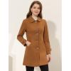 imageAllegra K Womens Winter Outerwear Overcoat Peter Pan Collar Midthigh Aline Single Breasted Pea CoatBrown
