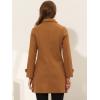imageAllegra K Womens Winter Outerwear Overcoat Peter Pan Collar Midthigh Aline Single Breasted Pea CoatBrown