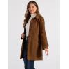imageAllegra K Womens Winter Outerwear Overcoat Peter Pan Collar Midthigh Aline Single Breasted Pea CoatDark Brown