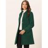 imageAllegra K Womens Winter Outerwear Overcoat Peter Pan Collar Midthigh Aline Single Breasted Pea CoatDark Green