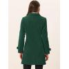 imageAllegra K Womens Winter Outerwear Overcoat Peter Pan Collar Midthigh Aline Single Breasted Pea CoatDark Green