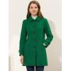 imageAllegra K Womens Winter Outerwear Overcoat Peter Pan Collar Midthigh Aline Single Breasted Pea CoatGreen