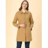 imageAllegra K Womens Winter Outerwear Overcoat Peter Pan Collar Midthigh Aline Single Breasted Pea CoatKhaki