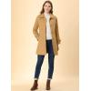 imageAllegra K Womens Winter Outerwear Overcoat Peter Pan Collar Midthigh Aline Single Breasted Pea CoatKhaki