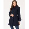 imageAllegra K Womens Winter Outerwear Overcoat Peter Pan Collar Midthigh Aline Single Breasted Pea CoatNavy Blue