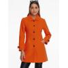 imageAllegra K Womens Winter Outerwear Overcoat Peter Pan Collar Midthigh Aline Single Breasted Pea CoatOrange