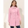 imageAllegra K Womens Winter Outerwear Overcoat Peter Pan Collar Midthigh Aline Single Breasted Pea CoatPink
