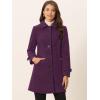 imageAllegra K Womens Winter Outerwear Overcoat Peter Pan Collar Midthigh Aline Single Breasted Pea CoatPurple