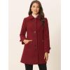 imageAllegra K Womens Winter Outerwear Overcoat Peter Pan Collar Midthigh Aline Single Breasted Pea CoatRed