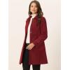imageAllegra K Womens Winter Outerwear Overcoat Peter Pan Collar Midthigh Aline Single Breasted Pea CoatRed