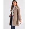 imageAllegra K Womens Winter Outerwear Overcoat Peter Pan Collar Midthigh Aline Single Breasted Pea CoatTaupe Khaki